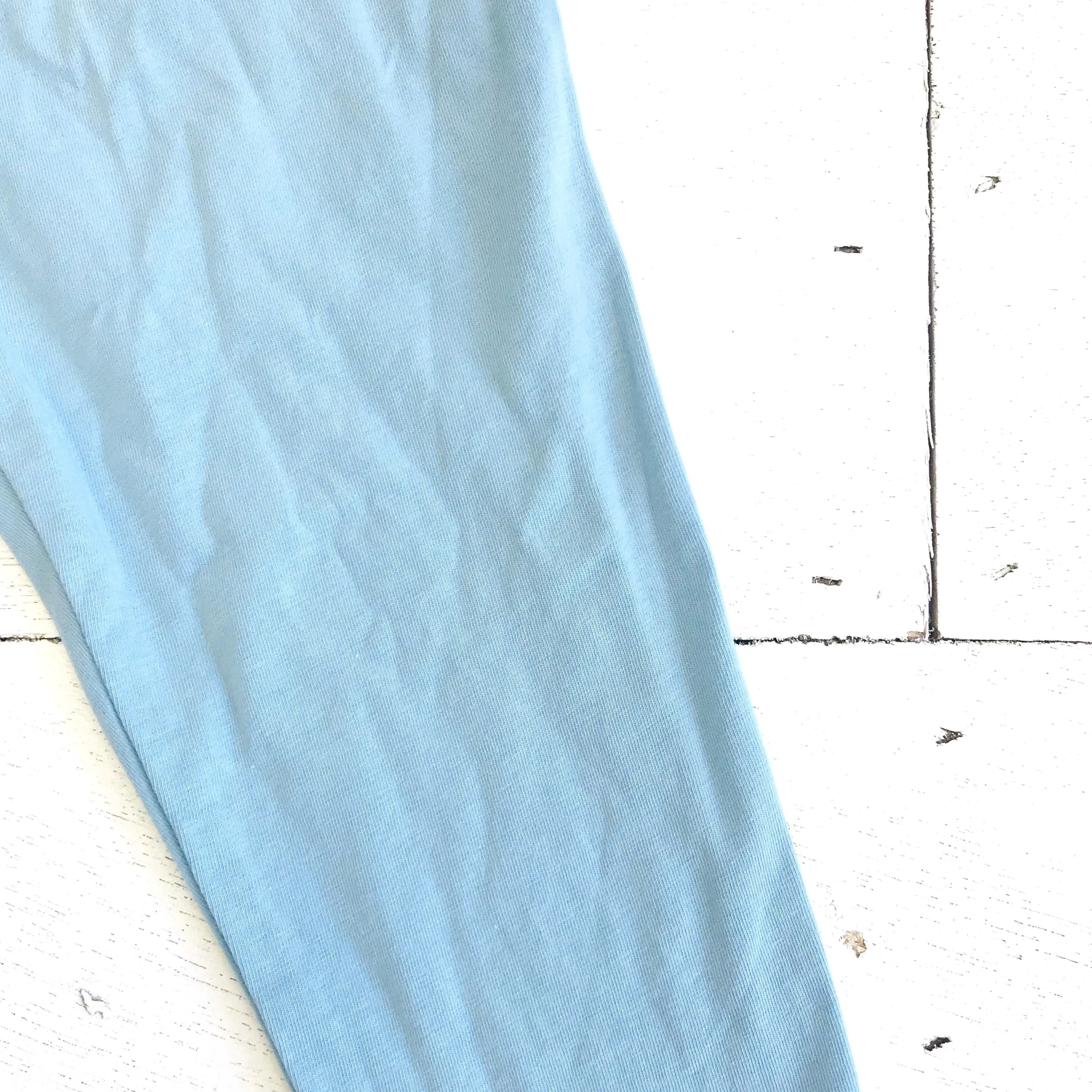 Cotton Stretch Leggings - Light Blue