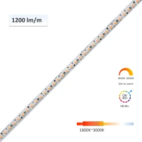 CRI-MAX CRI 95  Dim to Warm LED Flexible Strip 1800K-3000K - Human Centric Lighting - 5m/Reel