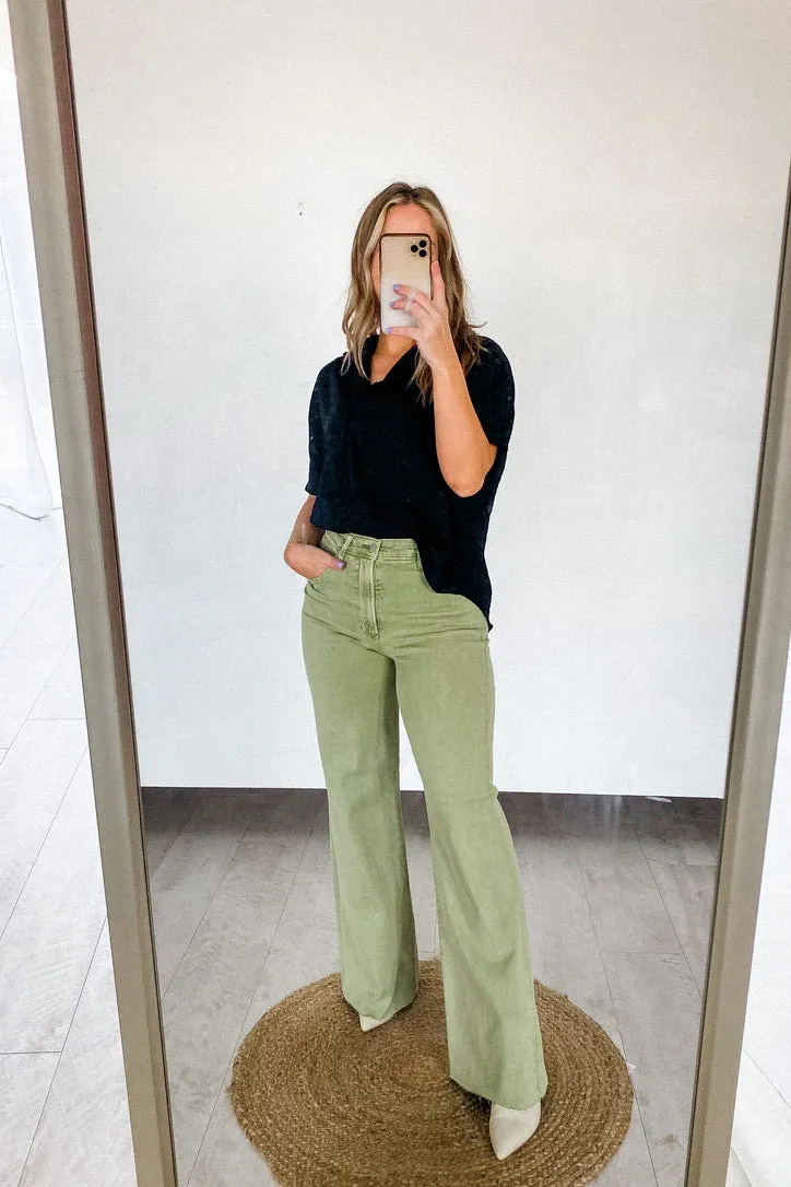 Dear John Fiona Wide Leg Jeans Sage