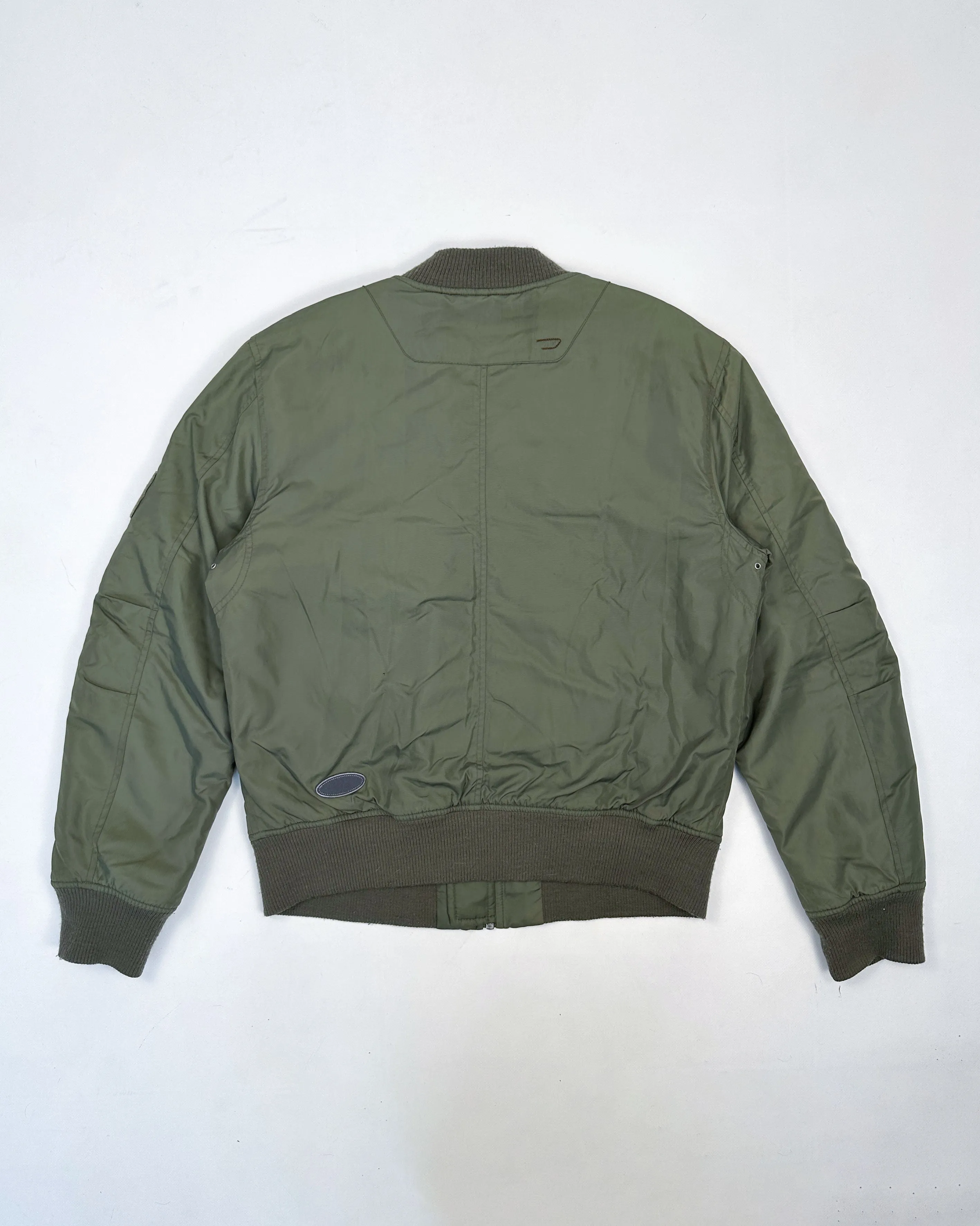 Diesel Green Patched Bomber Jacket 2000's