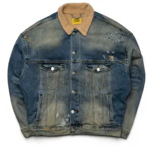 Diet Starts Monday Denim Sherpa Trucker Jacket - Indigo