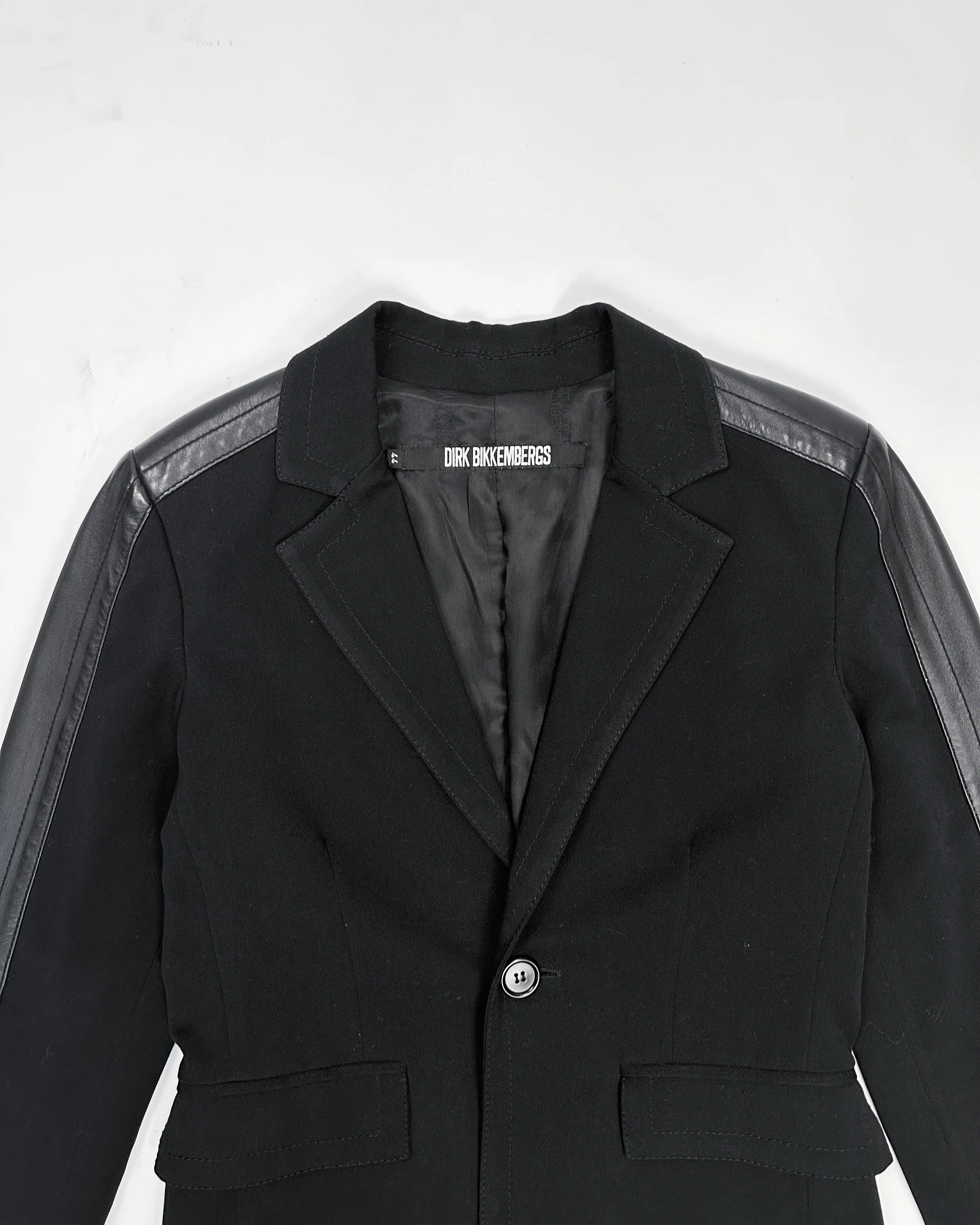 Dirk Bikkembergs Leather Sleeves Blazer Jacket 2000's