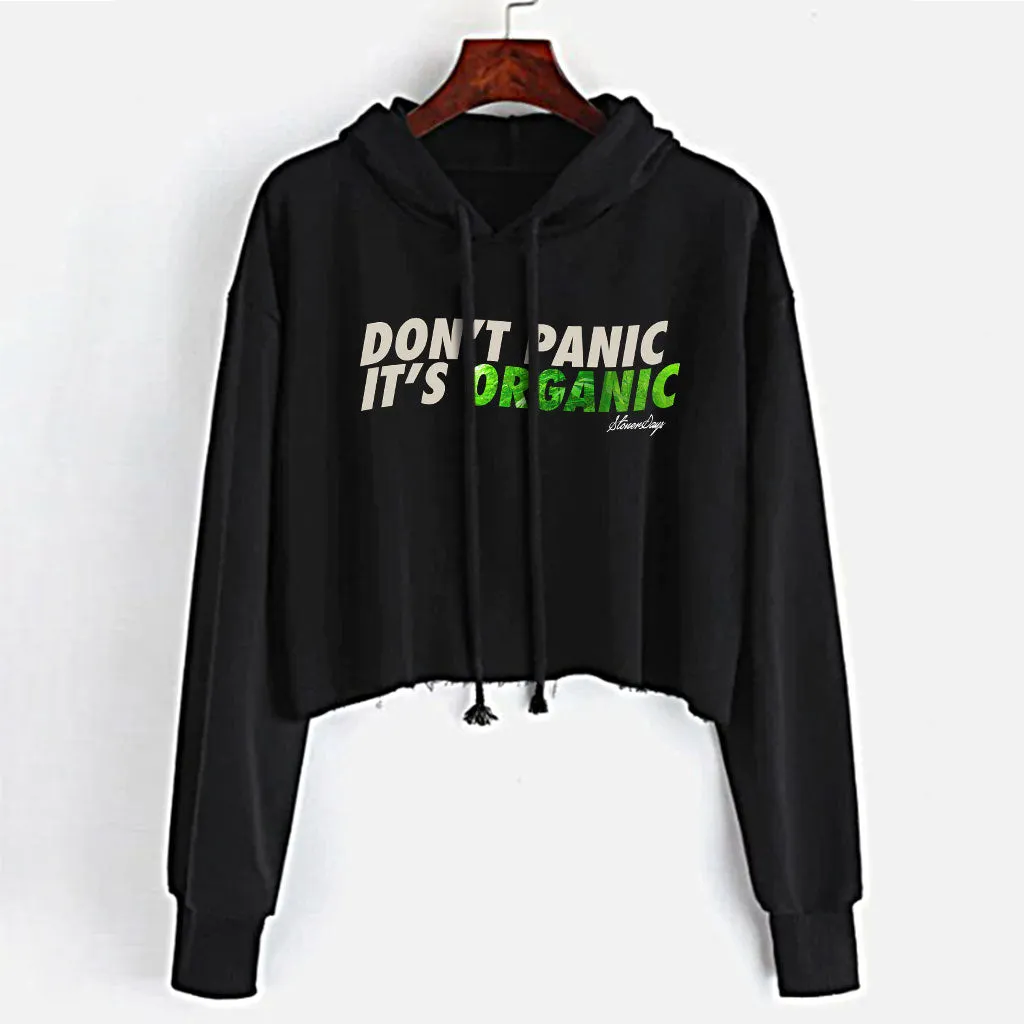 Dont Panic Greens Crop Top Hoodie