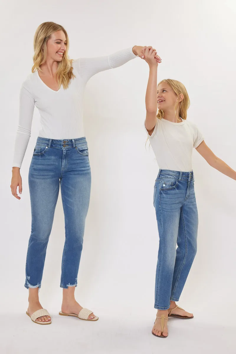 Dream High Rise Mini Straight Leg Kid Jeans