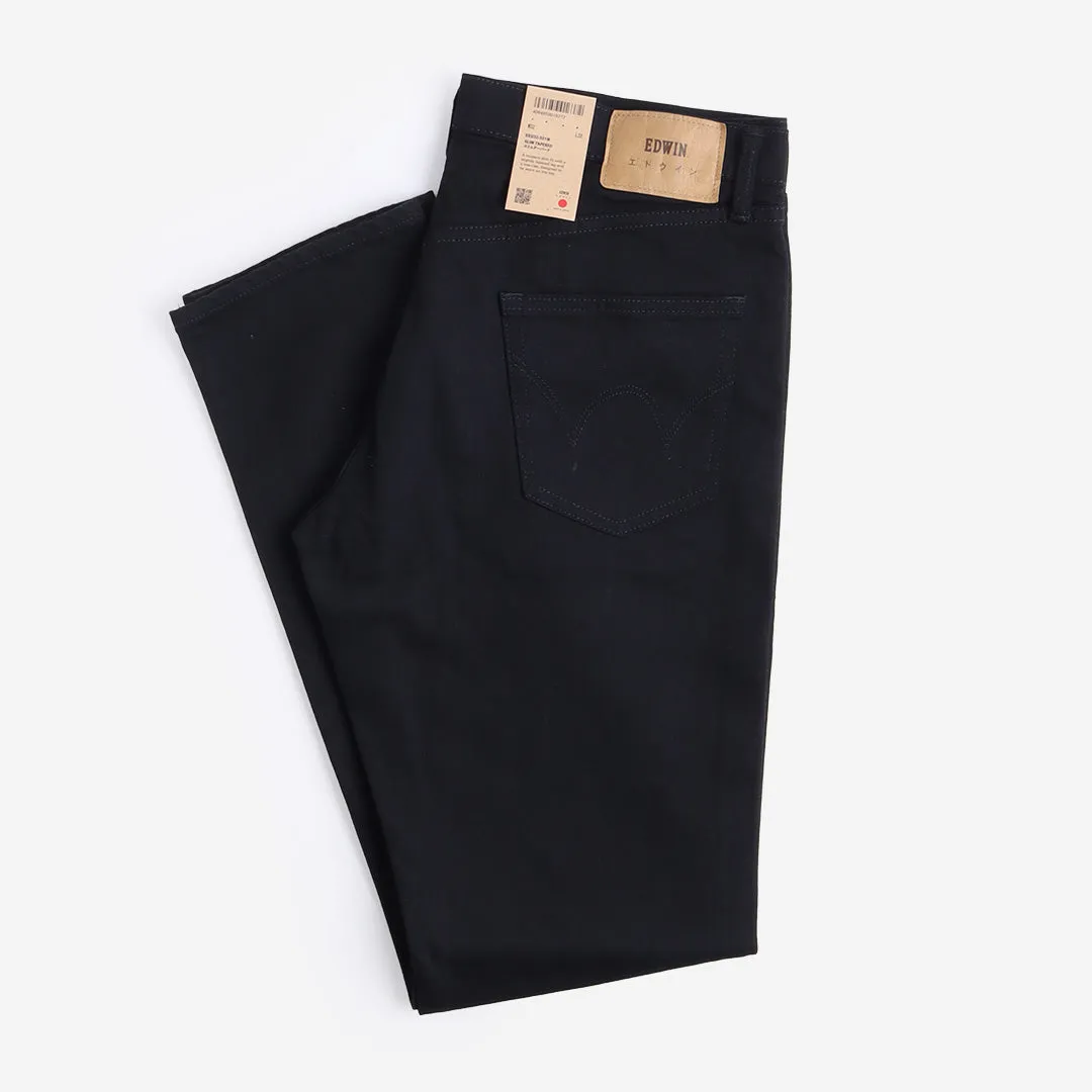 Edwin Slim Tapered Kaihara Black X Black Stretch Jeans