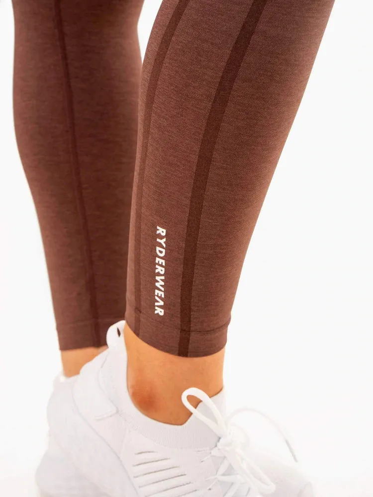 ENHANCE SCRUNCH BUM SEAMLESS LEGGINGS CHOCOLATE