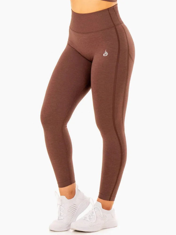 ENHANCE SCRUNCH BUM SEAMLESS LEGGINGS CHOCOLATE