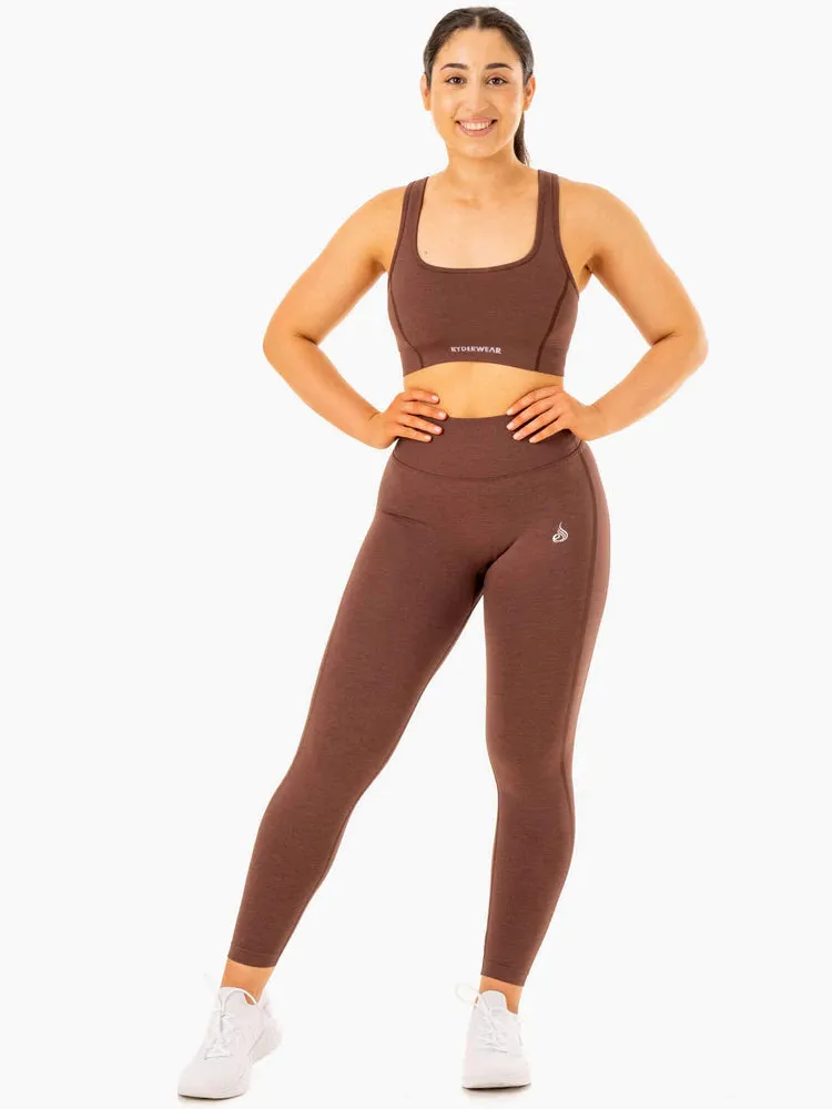 ENHANCE SCRUNCH BUM SEAMLESS LEGGINGS CHOCOLATE