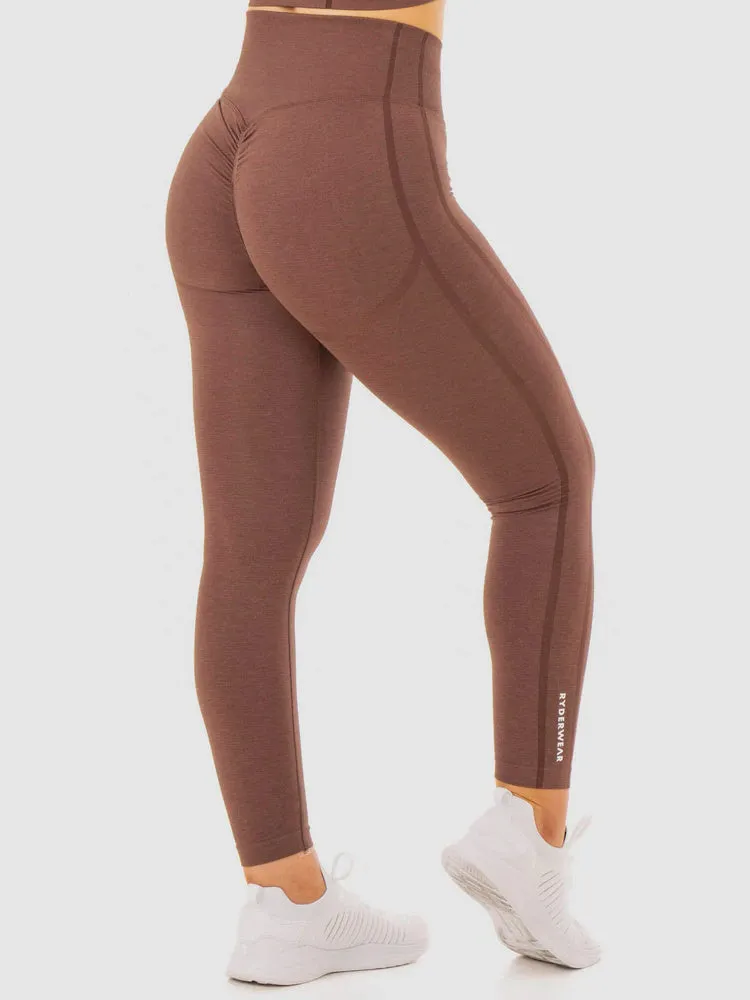 ENHANCE SCRUNCH BUM SEAMLESS LEGGINGS CHOCOLATE