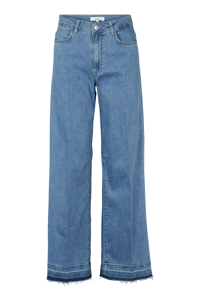 Enya Light Jeans - Denim Blue Fringe