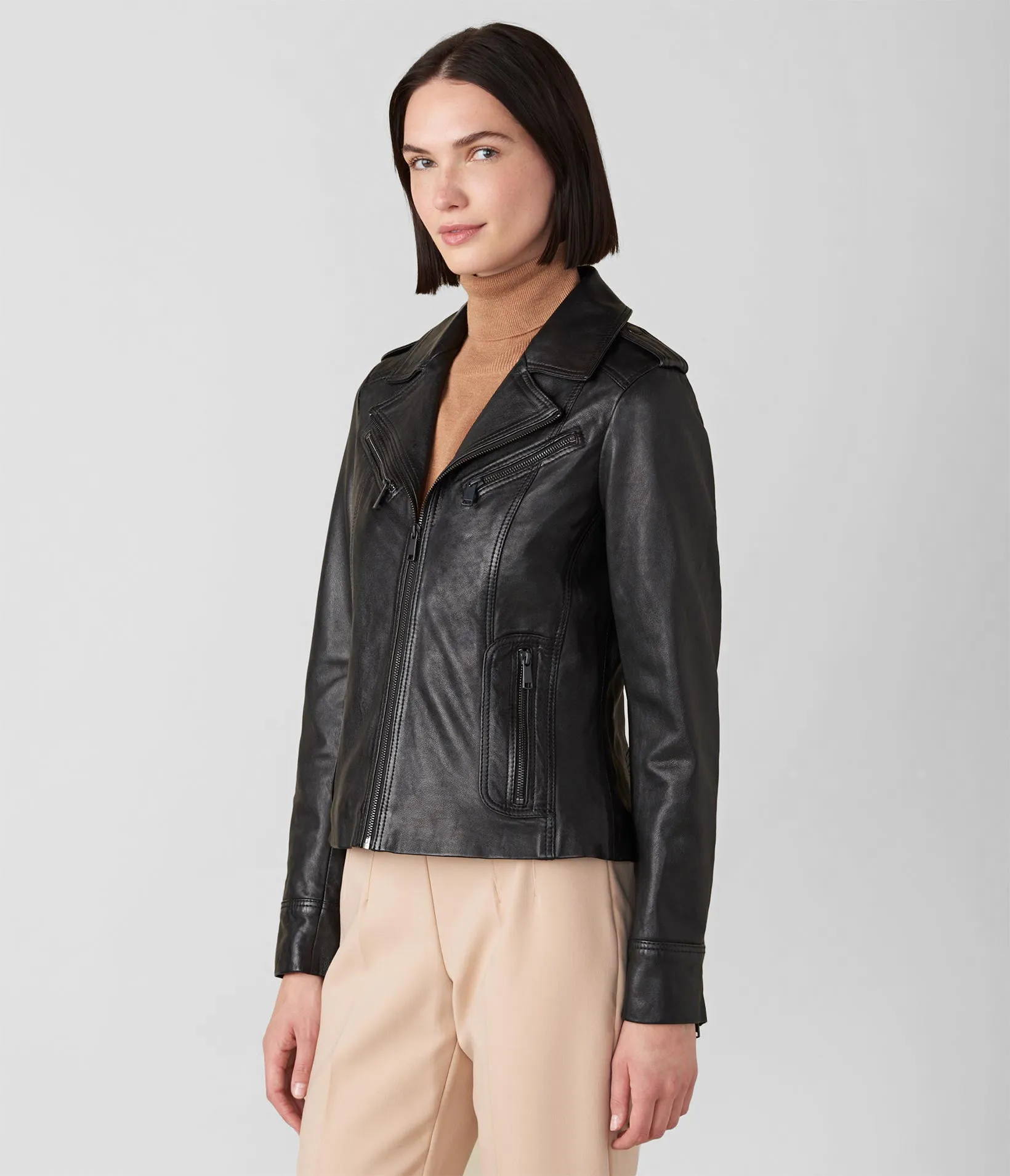 Erika Genuine Leather Moto Jacket