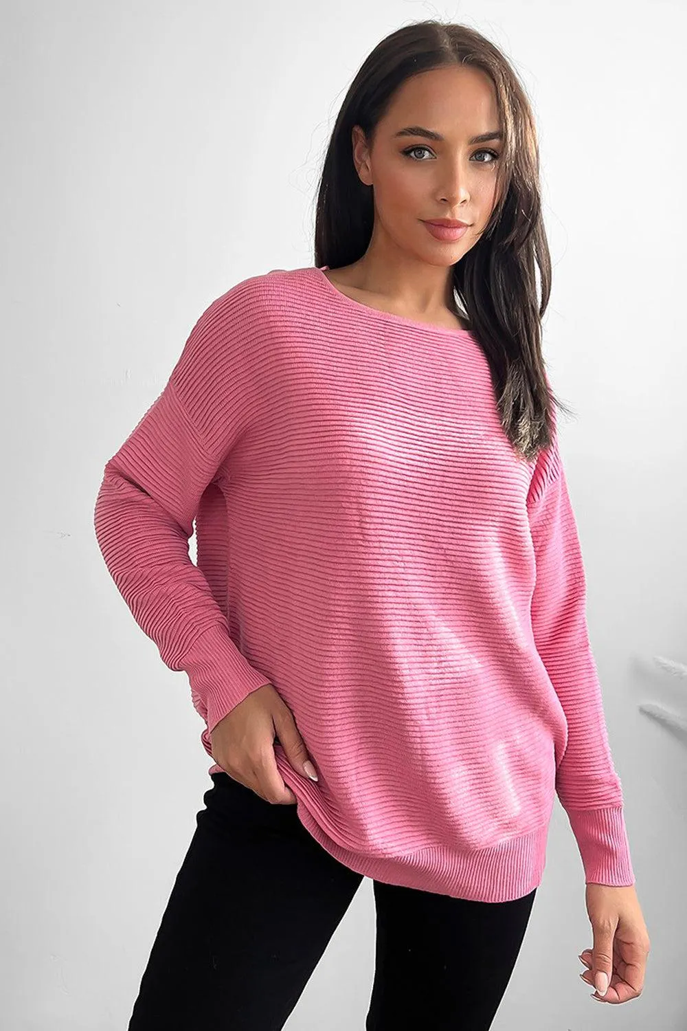 Flat Knit Scoop Neckline Pullover