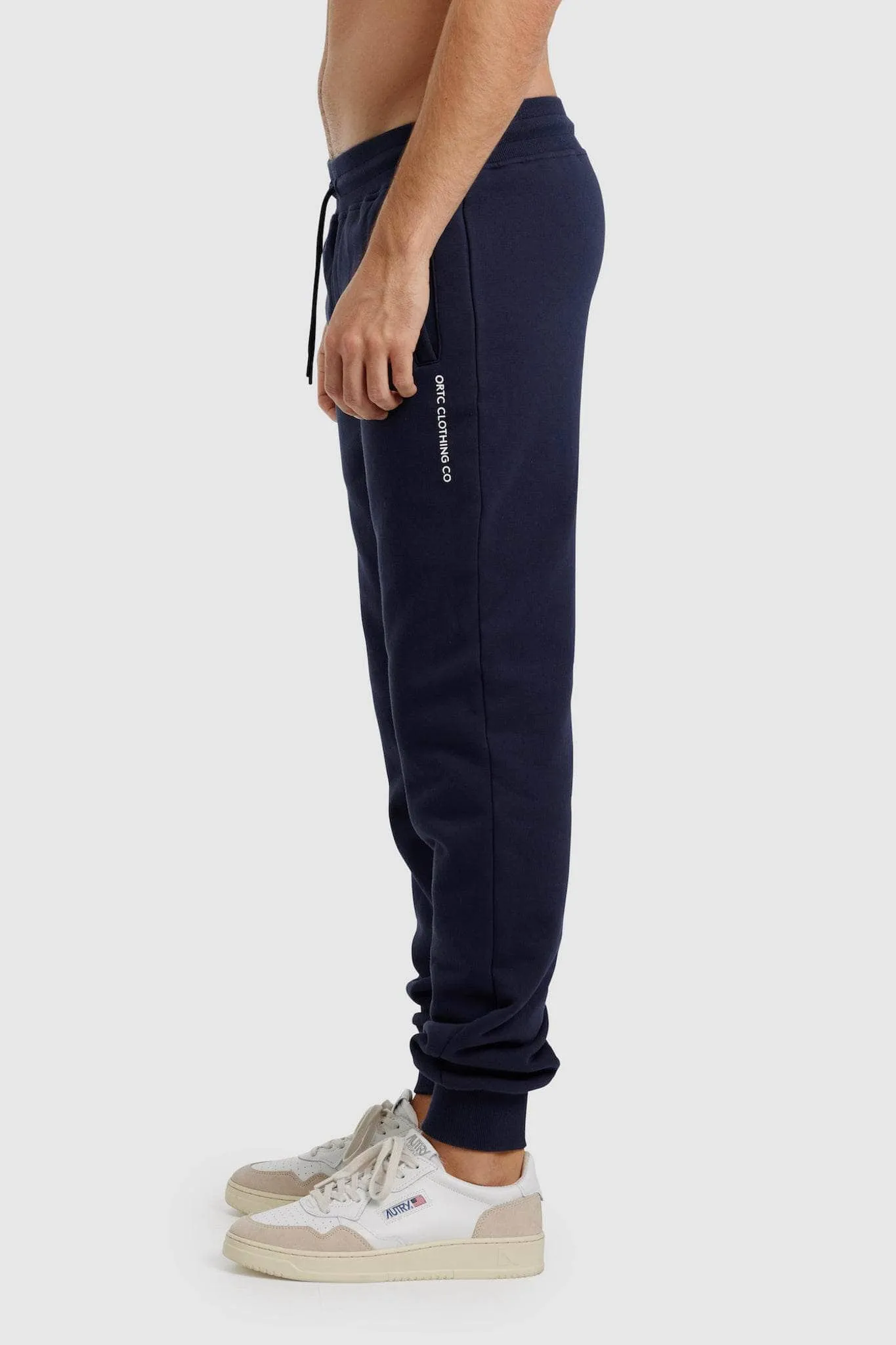 Fleece Logo Track Pants Navy