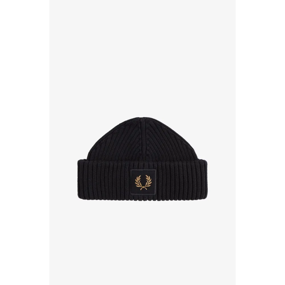 Fred Perry - C6151 Black / Warm Stone Cotton Rib - Beanie