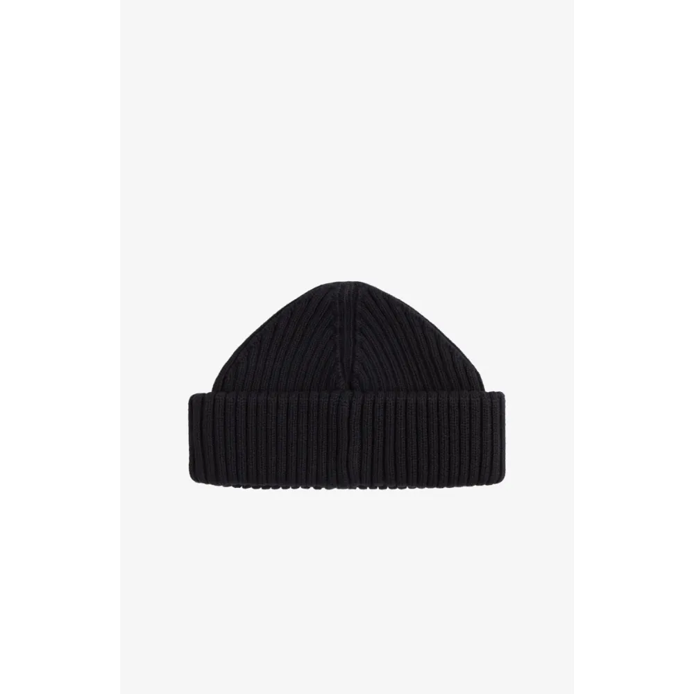 Fred Perry - C6151 Black / Warm Stone Cotton Rib - Beanie