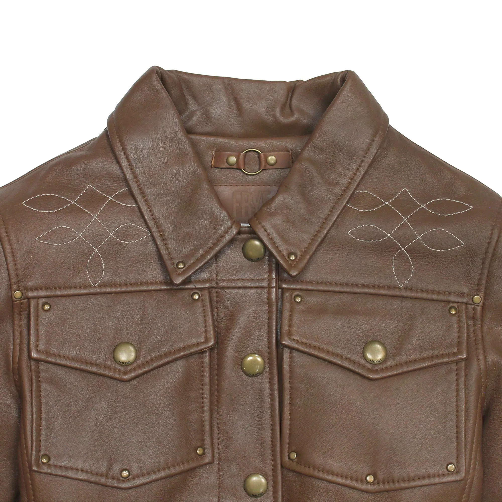 Frye Medium Brown Trucker Jacket