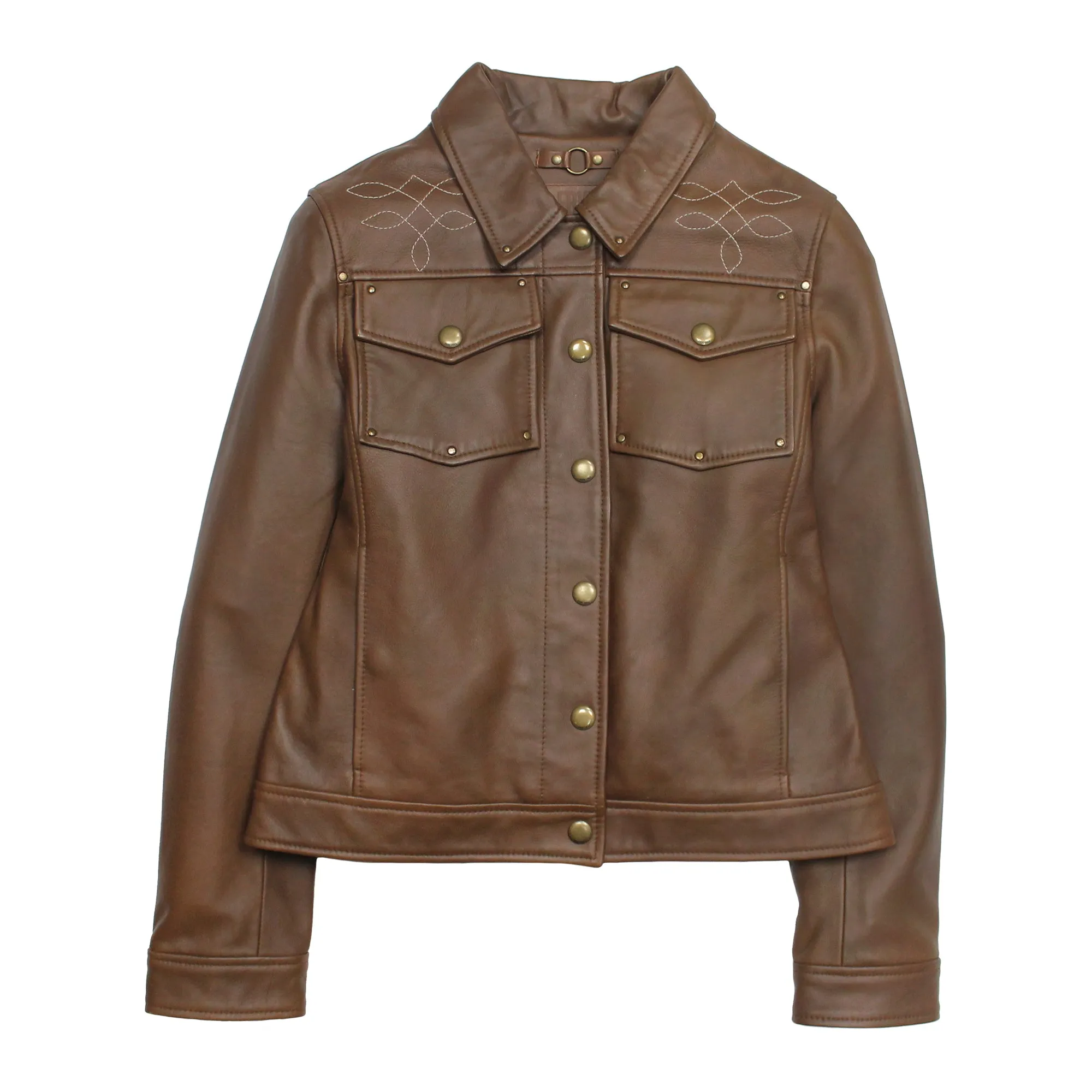 Frye Medium Brown Trucker Jacket