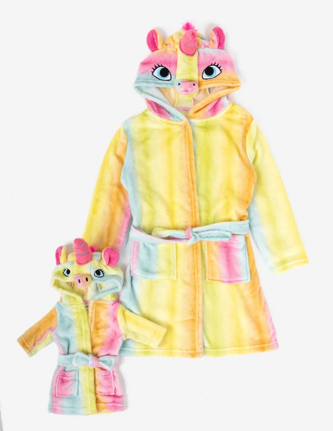 Girl and Doll Fleece Hooded Robes