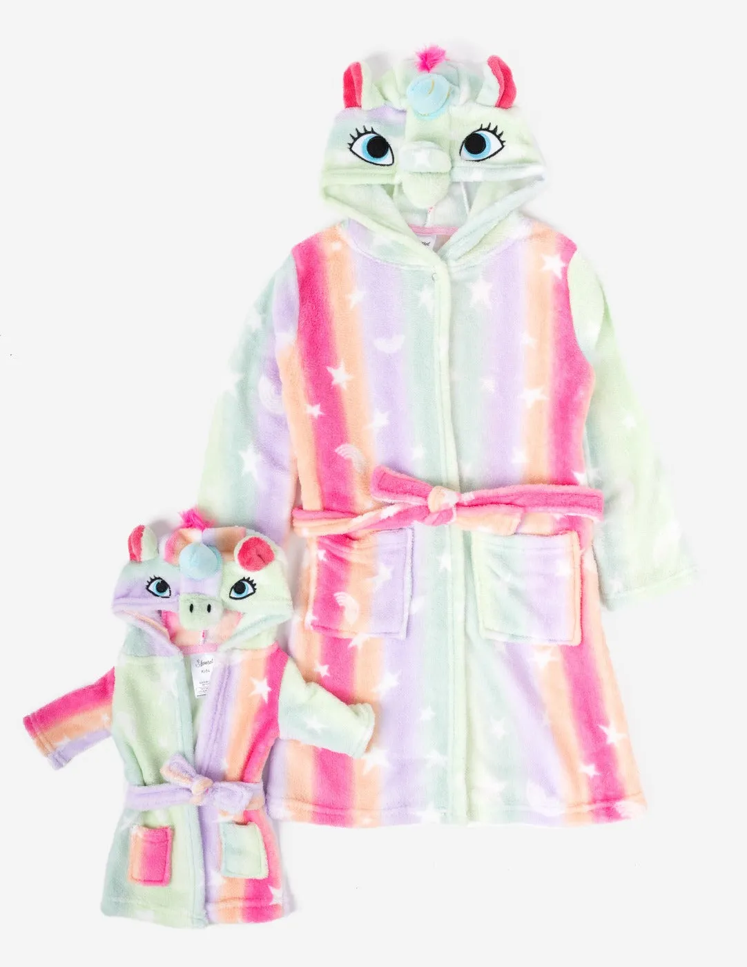 Girl and Doll Fleece Hooded Robes