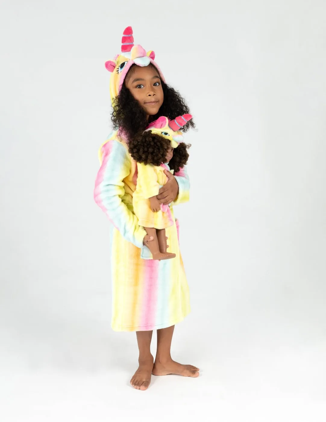 Girl and Doll Fleece Hooded Robes