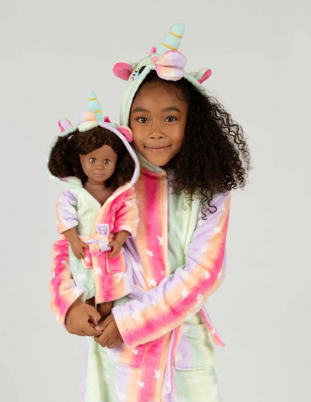 Girl and Doll Fleece Hooded Robes