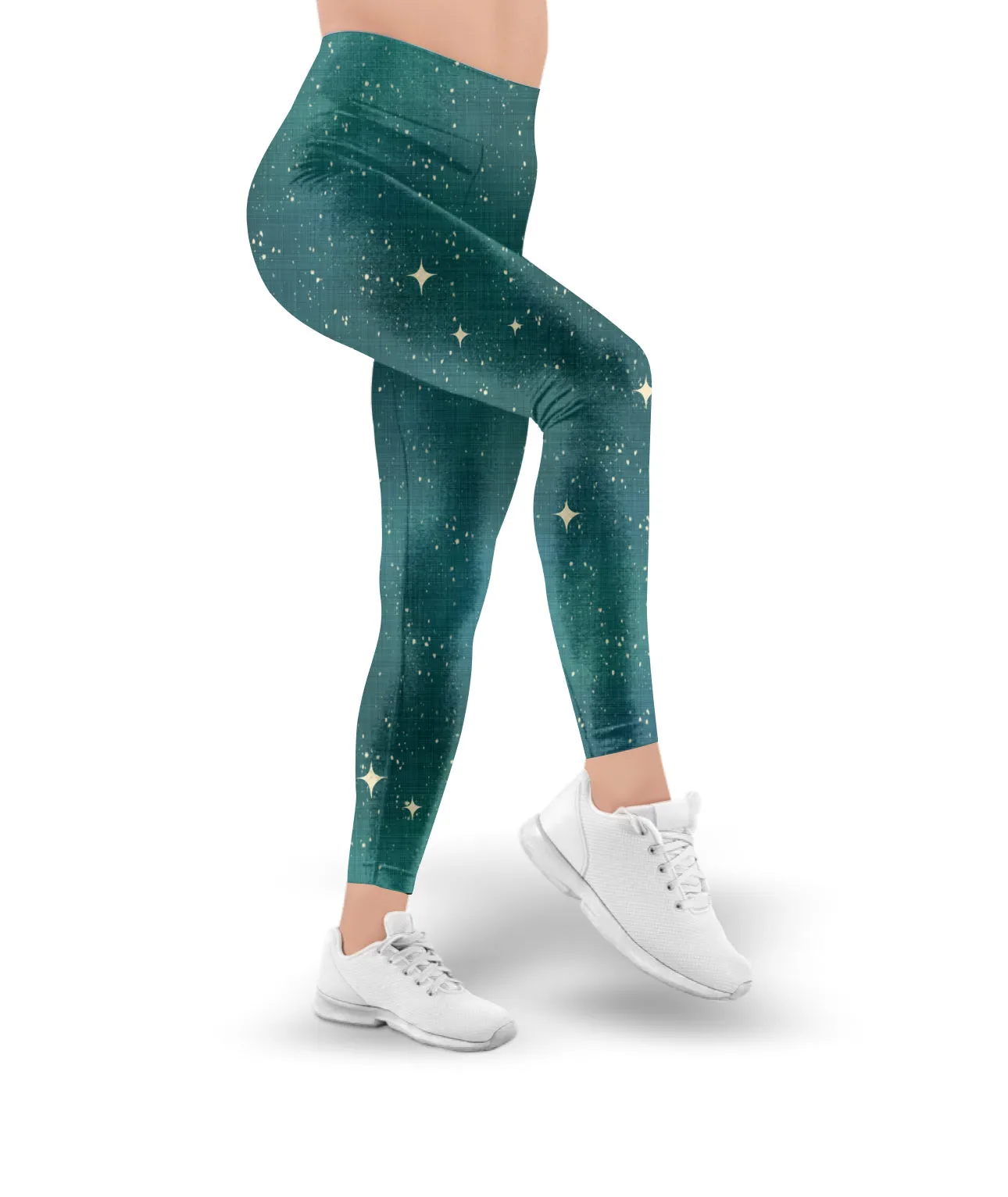 Green Galaxy in Classic Leggings