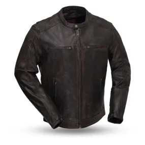 Hipster Men's Motorcycle Leather Jacket Size LARGE - Final Sale Ships Same Day