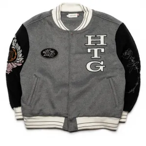 Honor The Gift Letterman Jacket - Grey