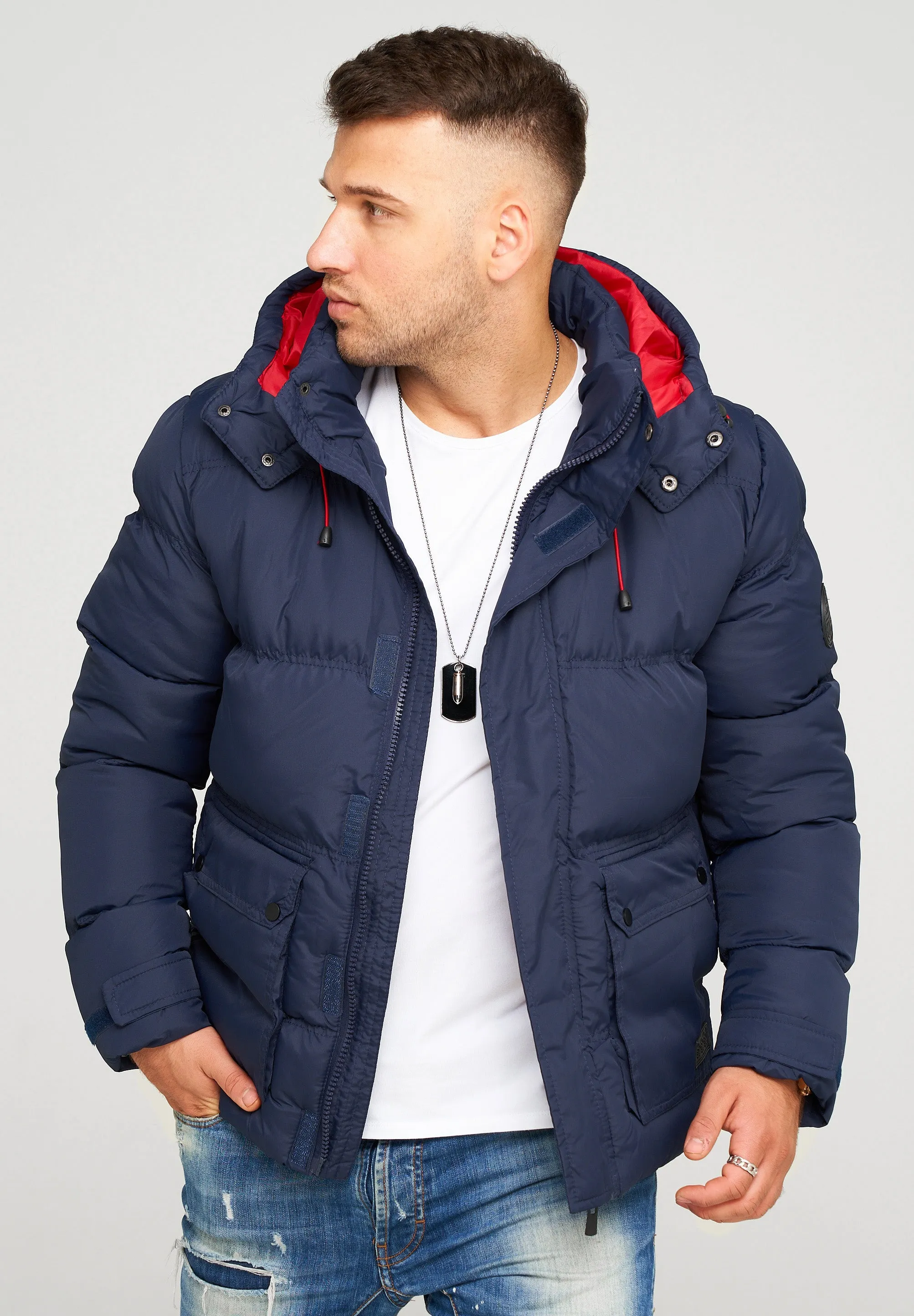 JACKET J18 NAVY-RED