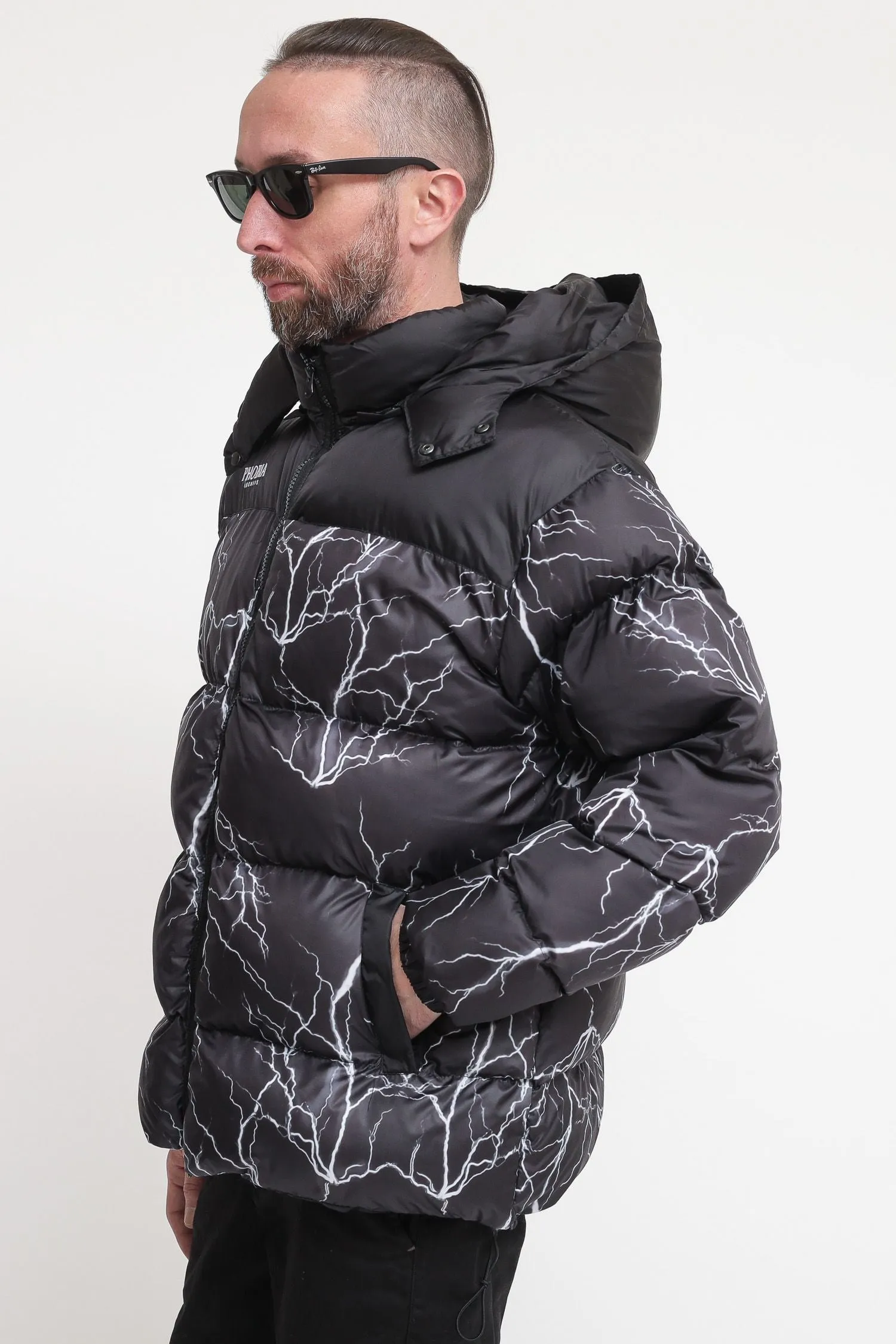 Jacket With Grey Lightning - Black