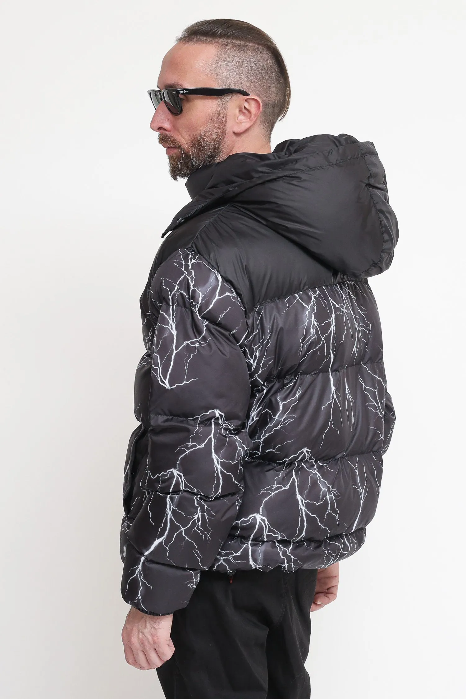 Jacket With Grey Lightning - Black