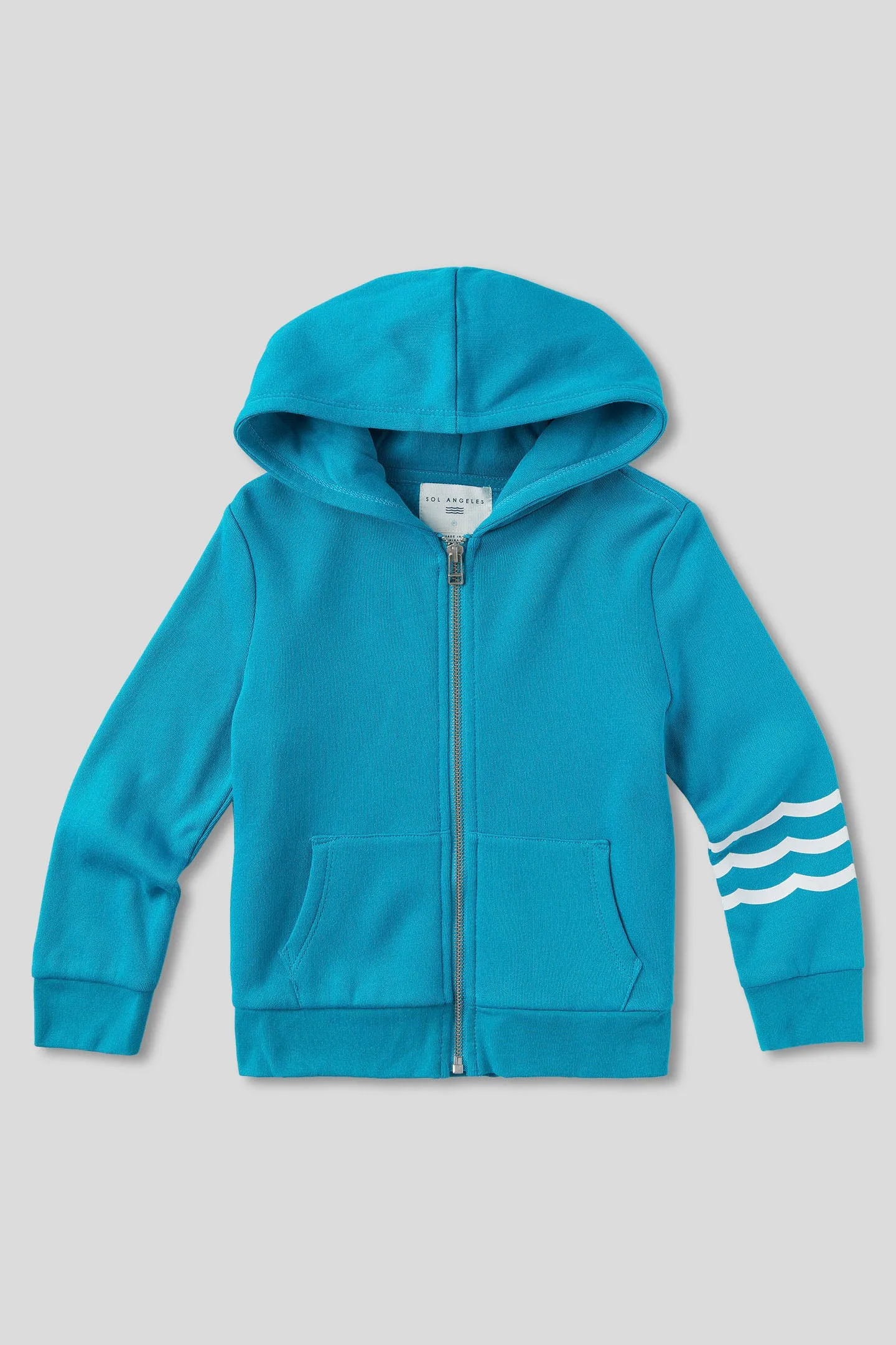 Kids Coastal Waves Zip Hoodie - Baltic