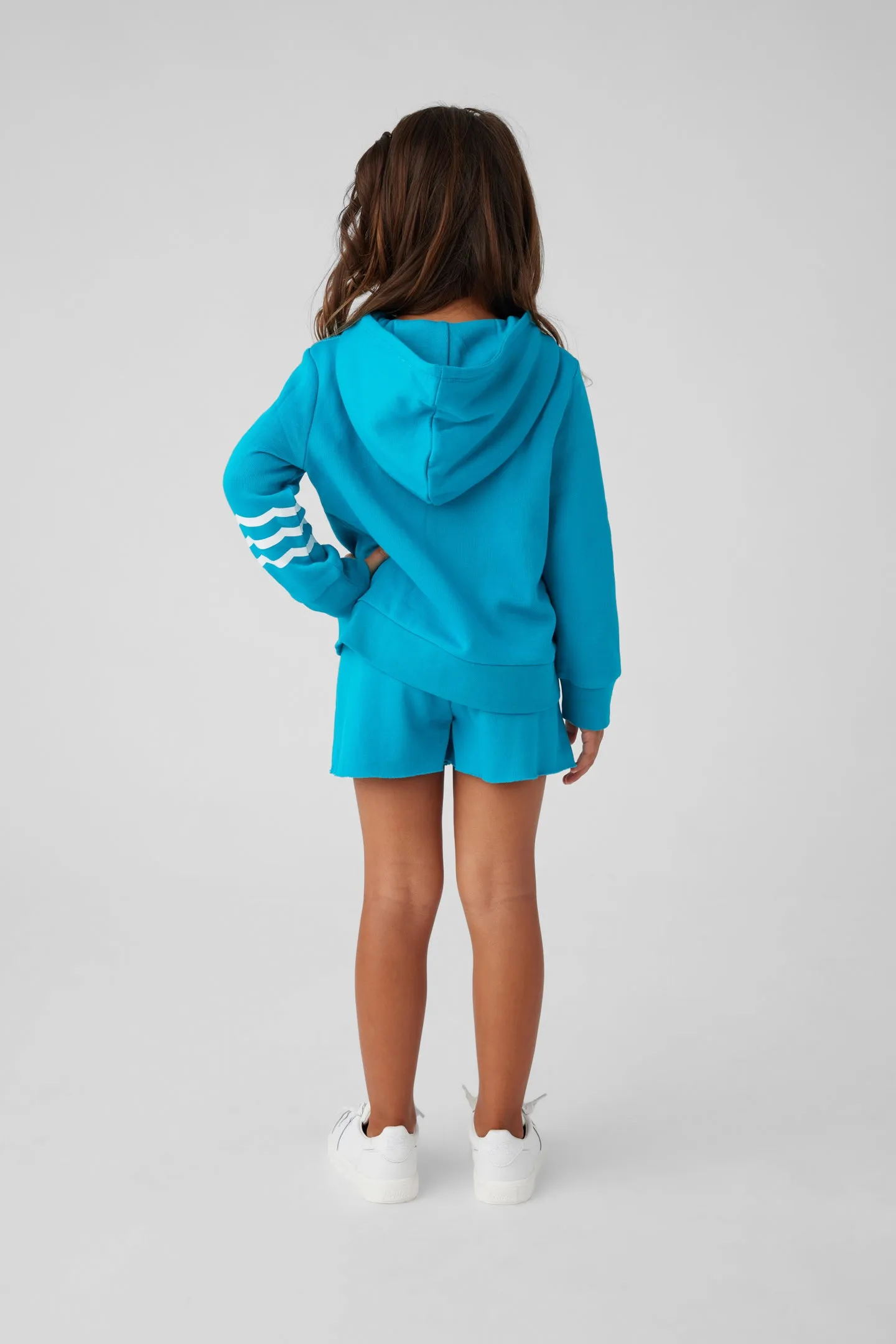 Kids Coastal Waves Zip Hoodie - Baltic