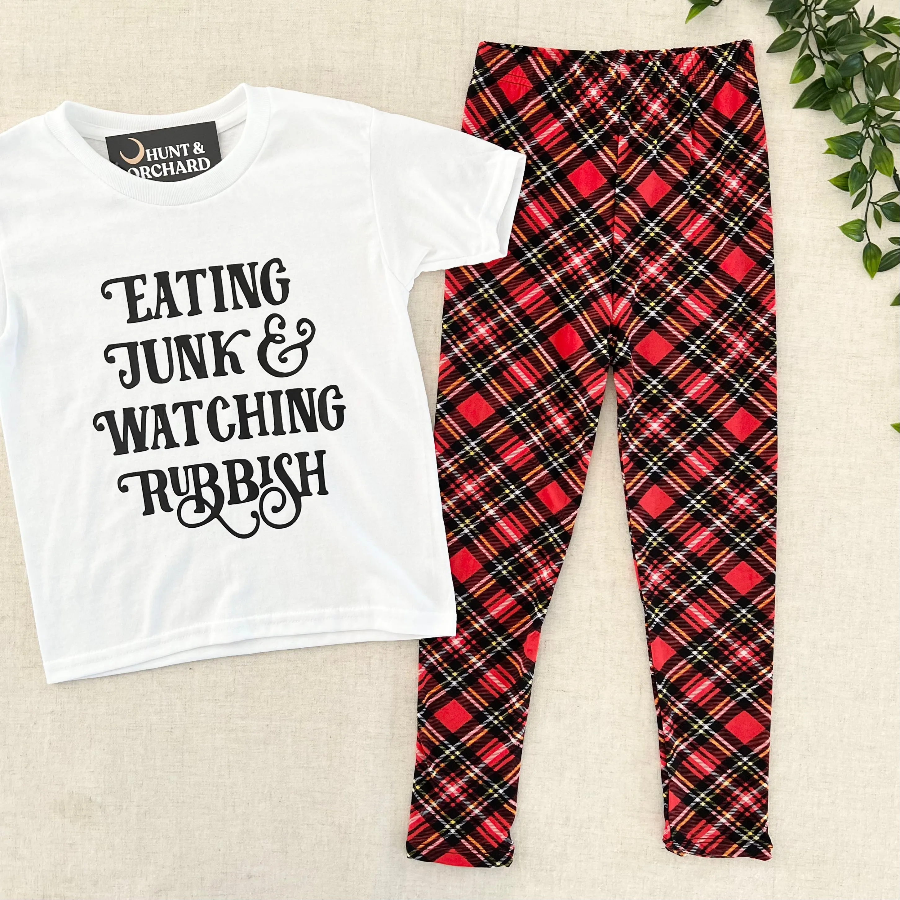 Kids Leggings - Cabin Plaid