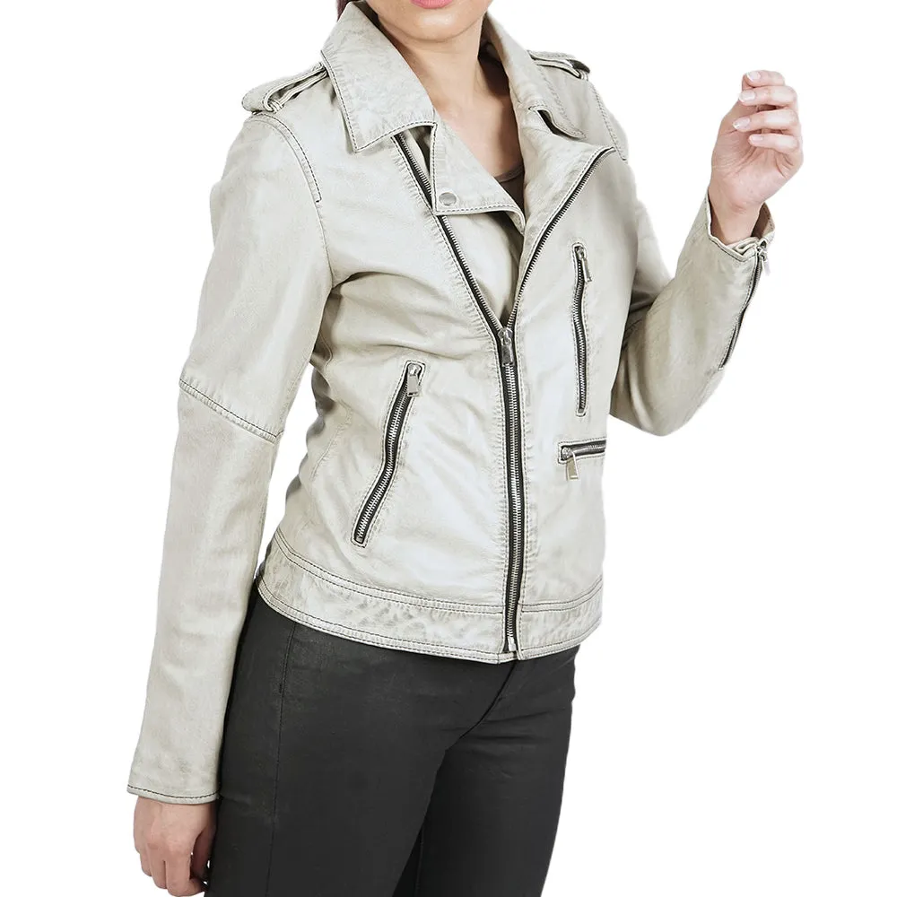 Kory Asymmetrical Zip Leather jacket