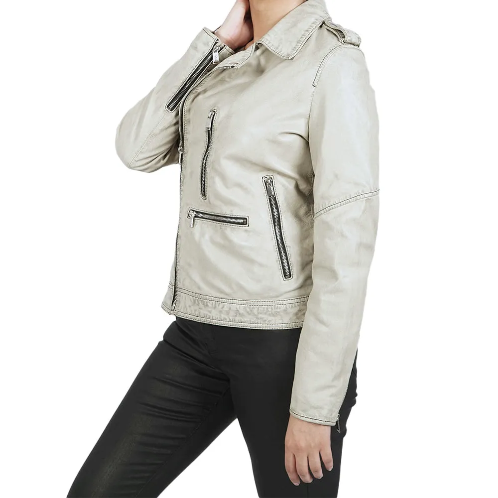 Kory Asymmetrical Zip Leather jacket