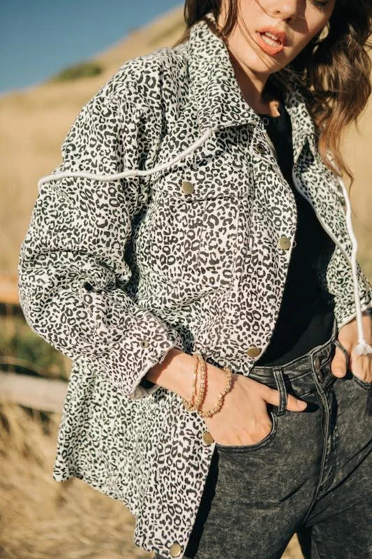 Leopard Print Anorak Jacket