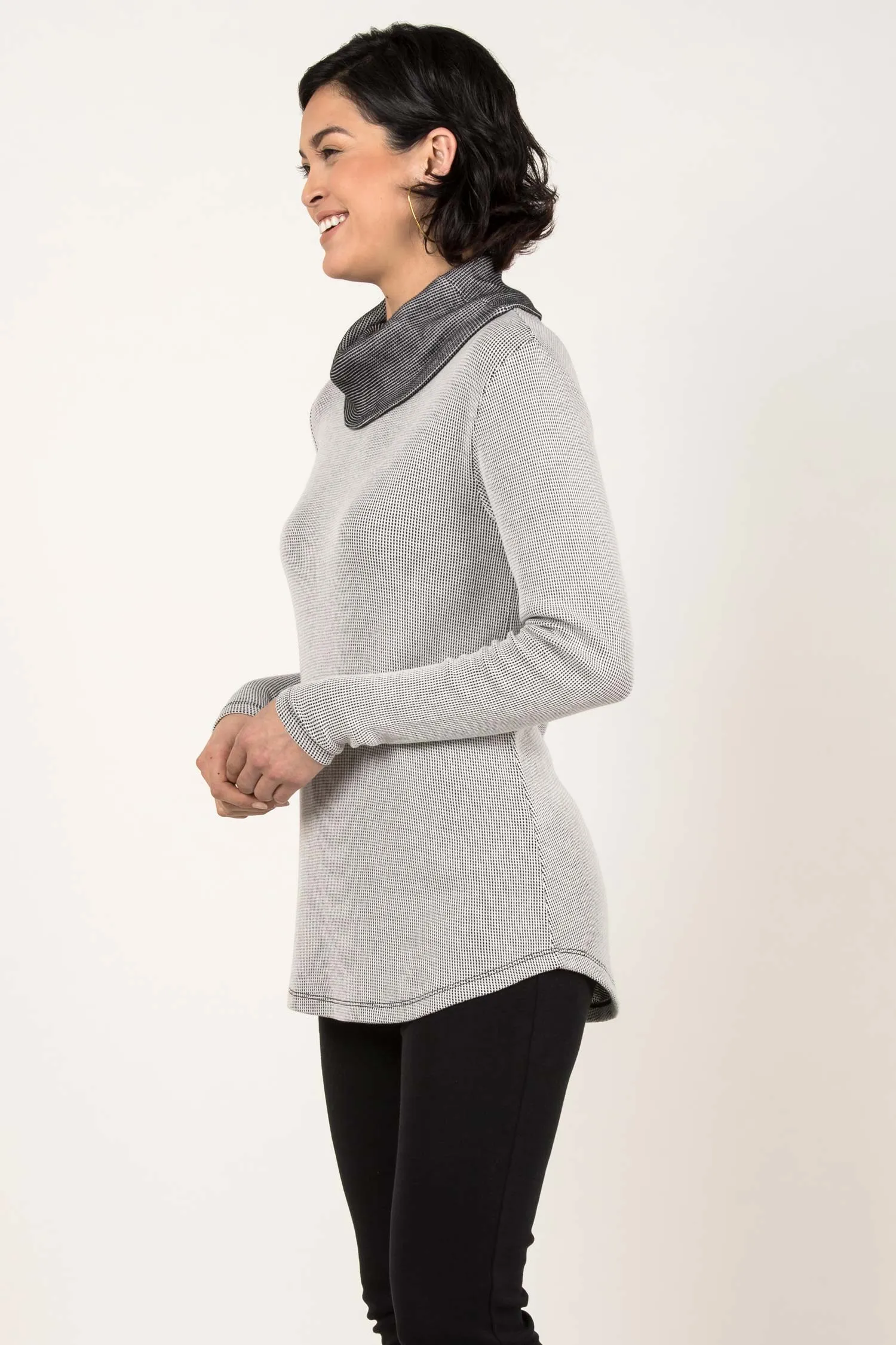 Lightweight Waffle Cowl Pullover