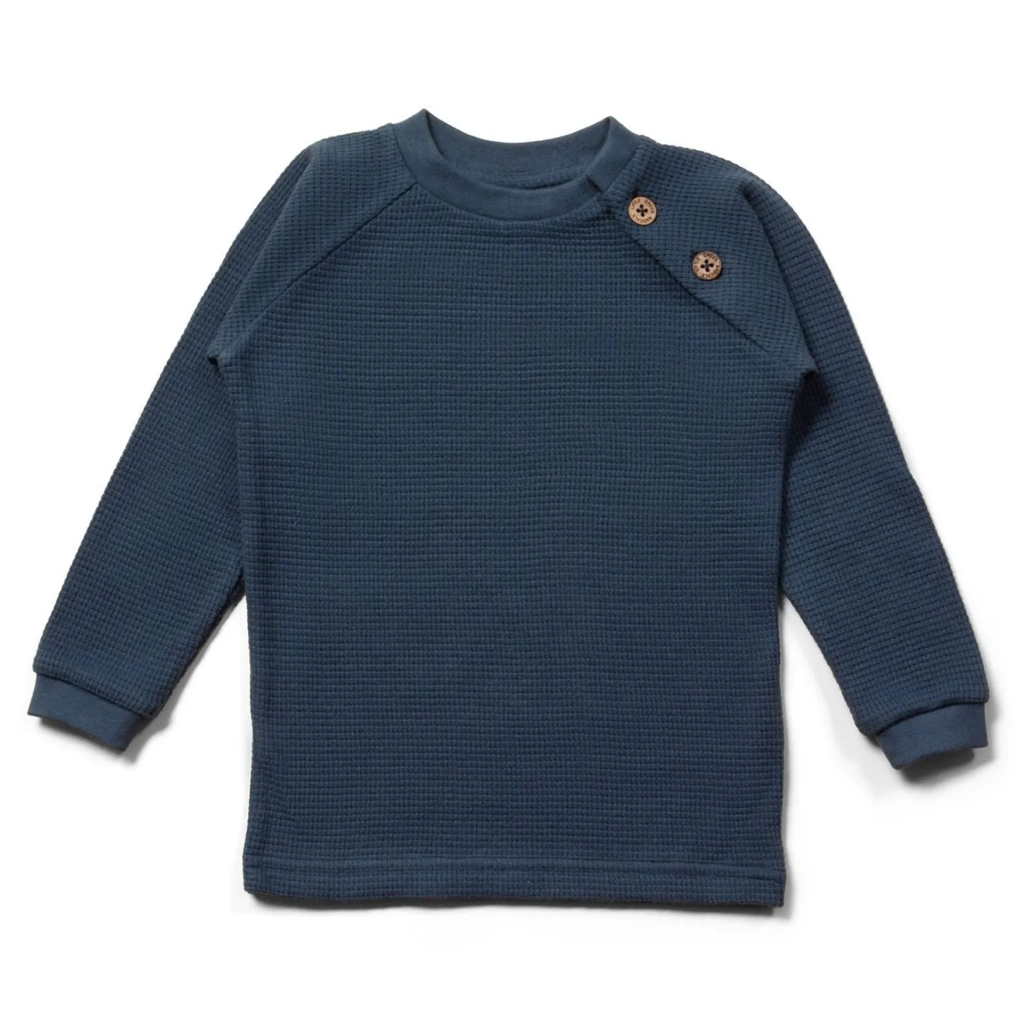 Little Green Radicals Waffel-Raglan-Pullover – Navy