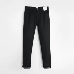 Men "Slim Fit" Soft Cotton Black Coated Stretch Jeans