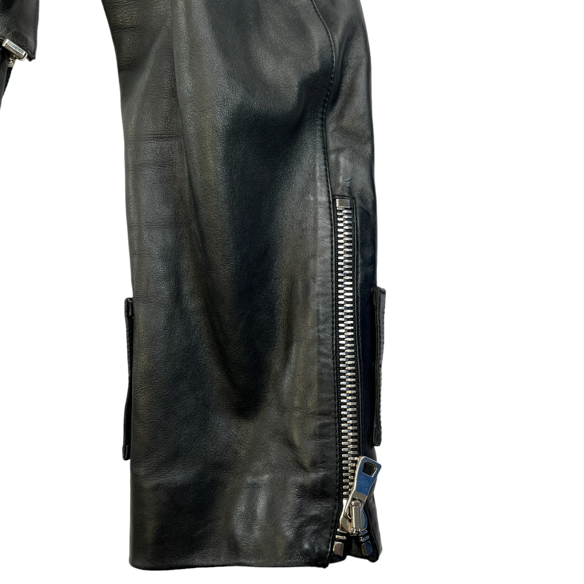 Men's Leather Jacket Black Size IT 52 / XL