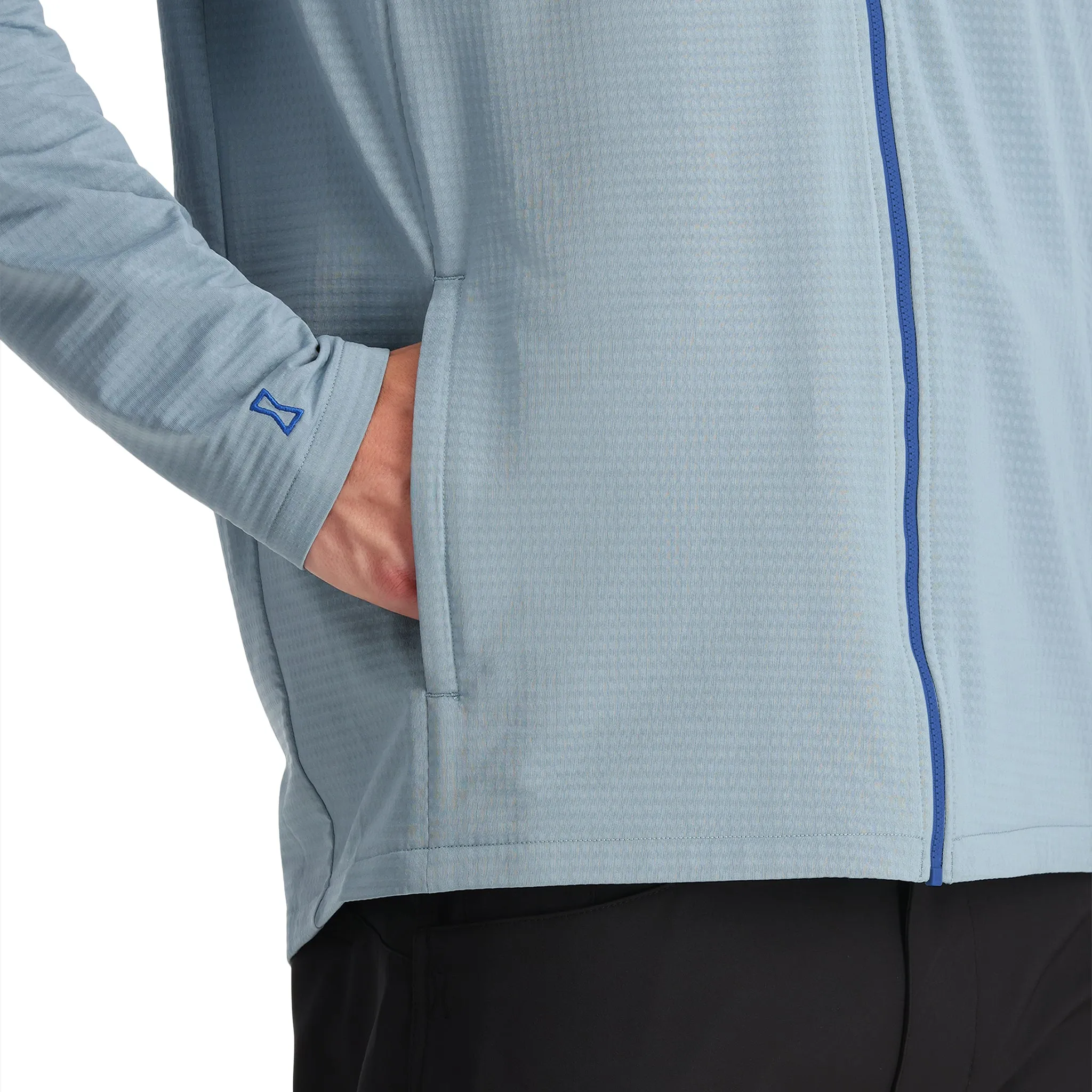 Mens Matrix Gridweb Hoodie - Blue Fog