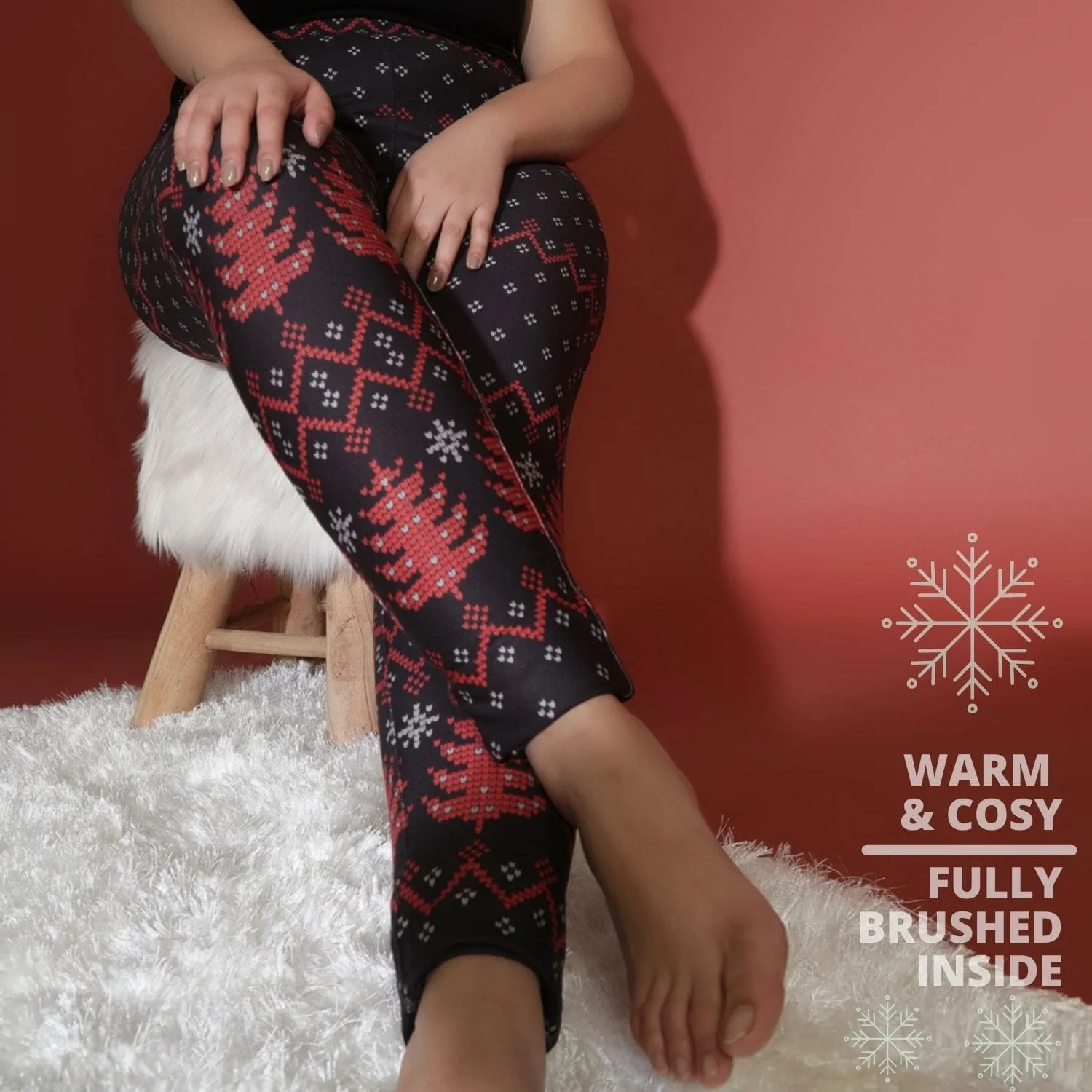 Merry Warm Winter Fleece Leggings