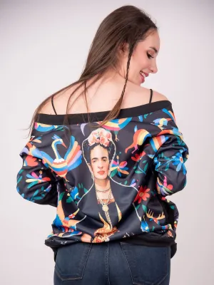 Mexican Frida Kahlo Bomber Jacket Otomi