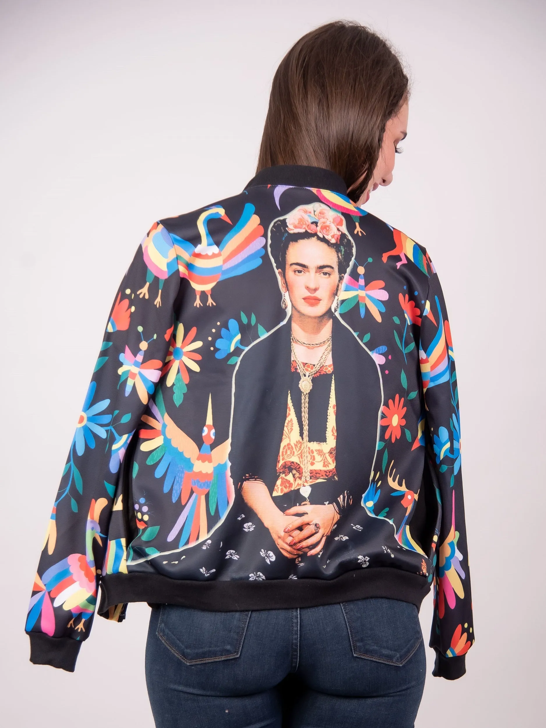 Mexican Frida Kahlo Bomber Jacket Otomi