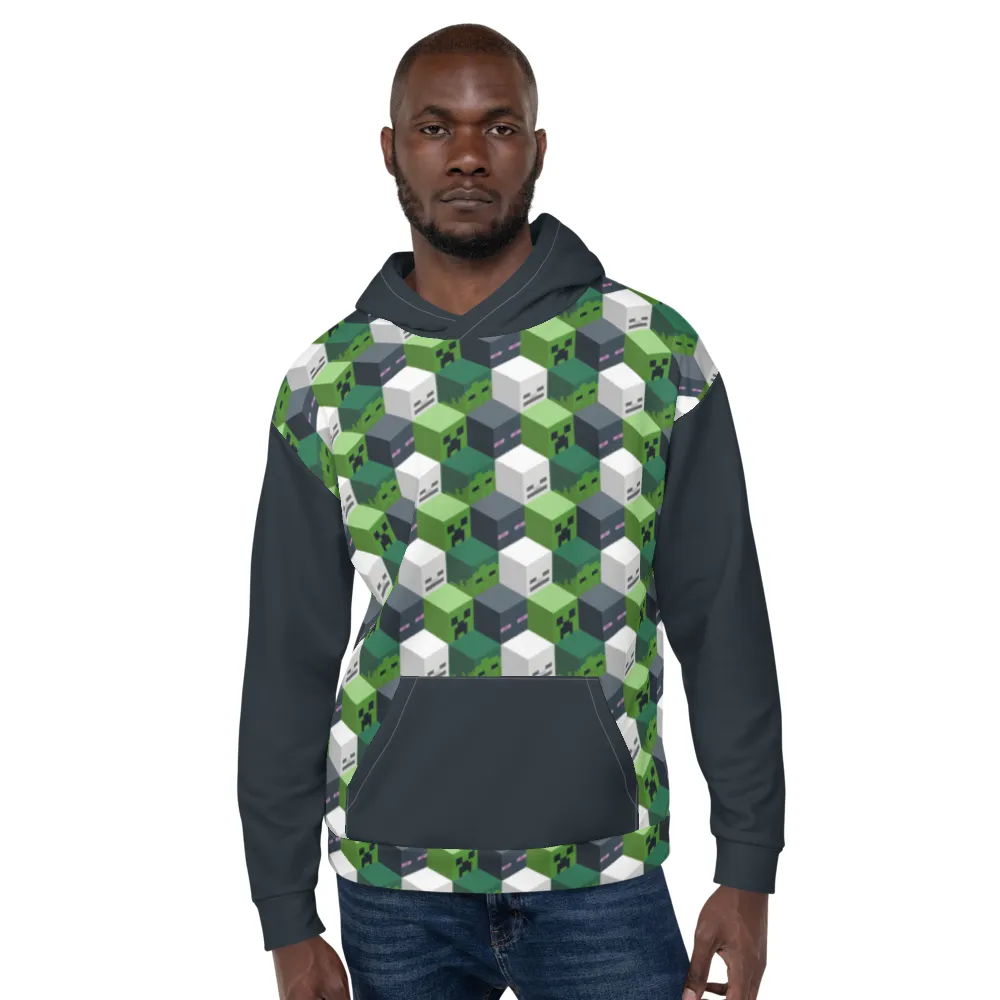 Minecraft Character Collage Adult Pullover Hoodie