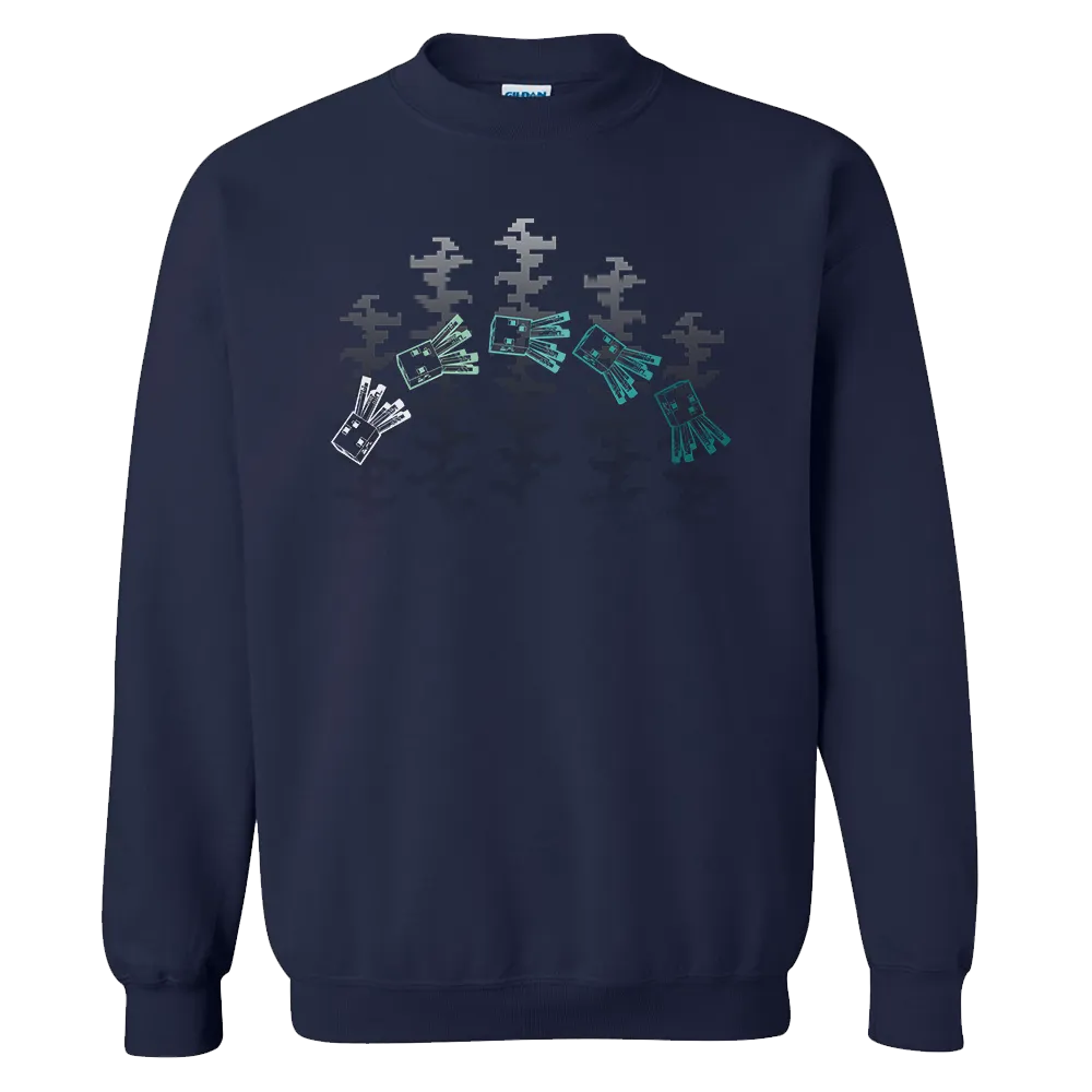 Minecraft Glow Squid Fleece Crewneck Sweatshirt