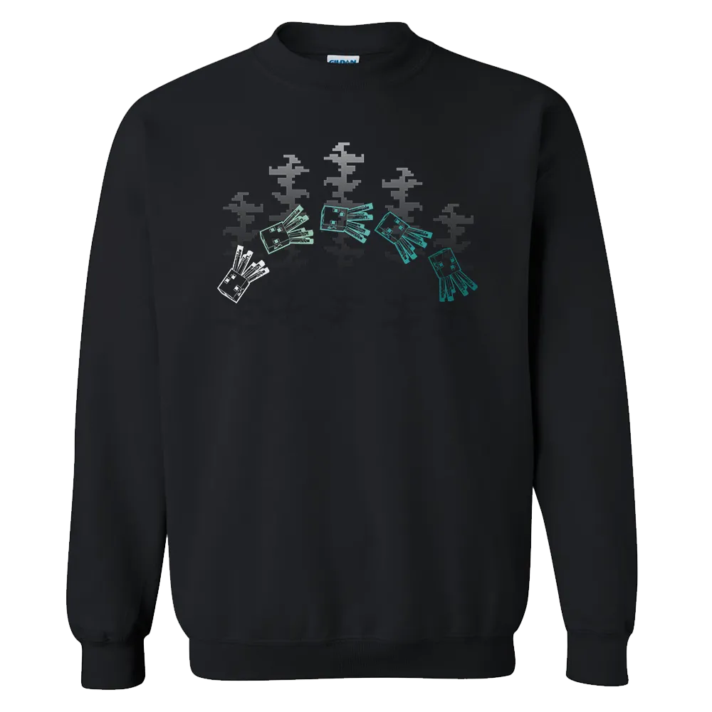 Minecraft Glow Squid Fleece Crewneck Sweatshirt