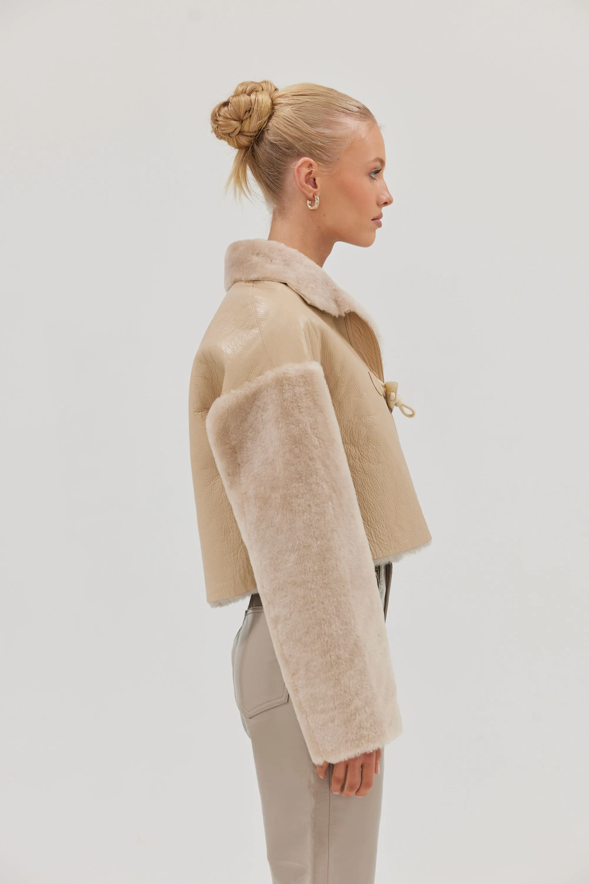 Mollie Faux Jacket - Beige