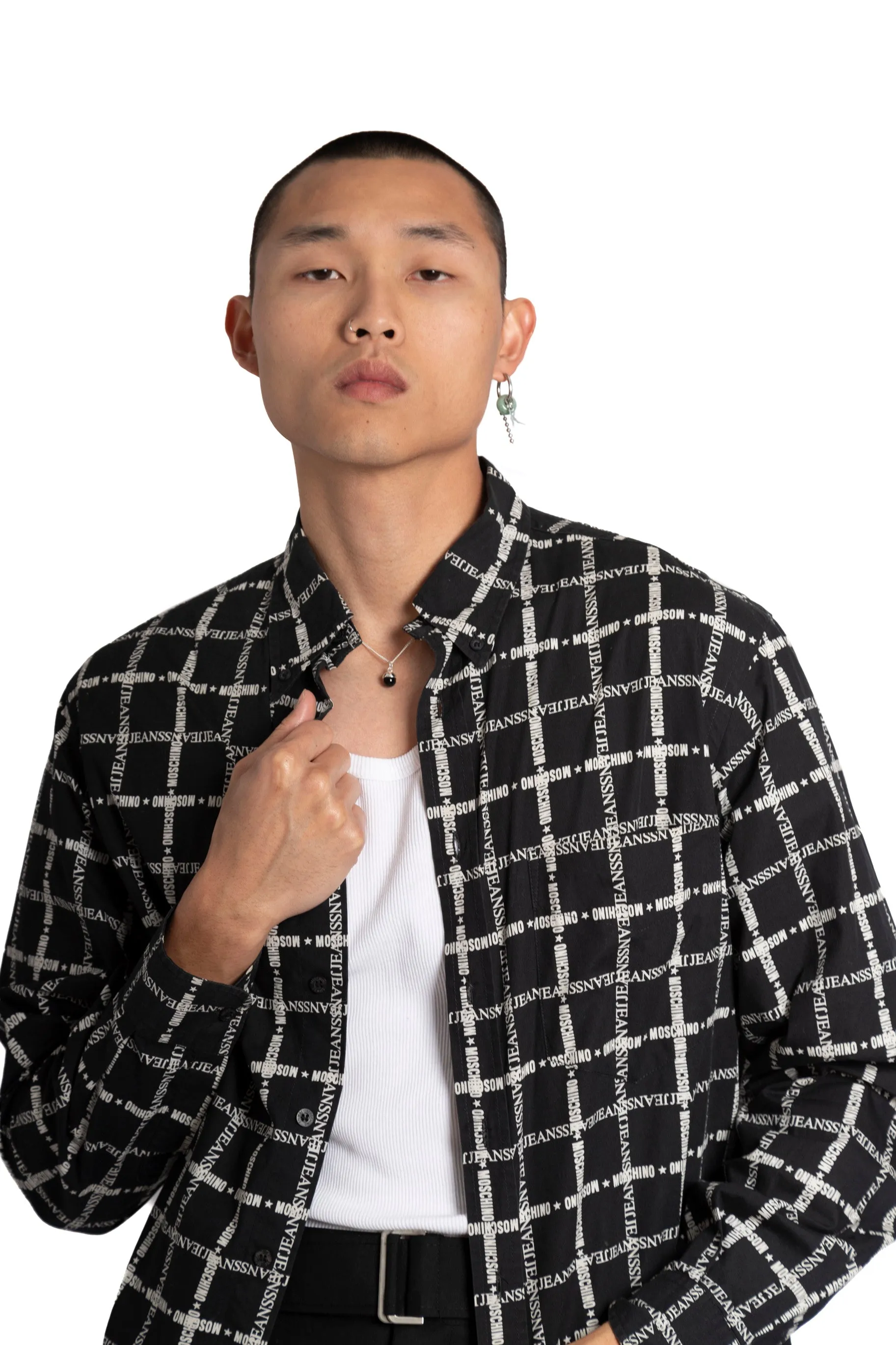 Moschino Jeans Spellout Button Up Shirt